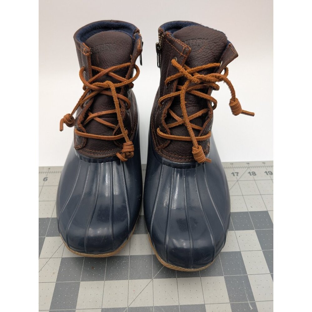 Sperry Womens Duck Boots Rubber Leather Sz 10M